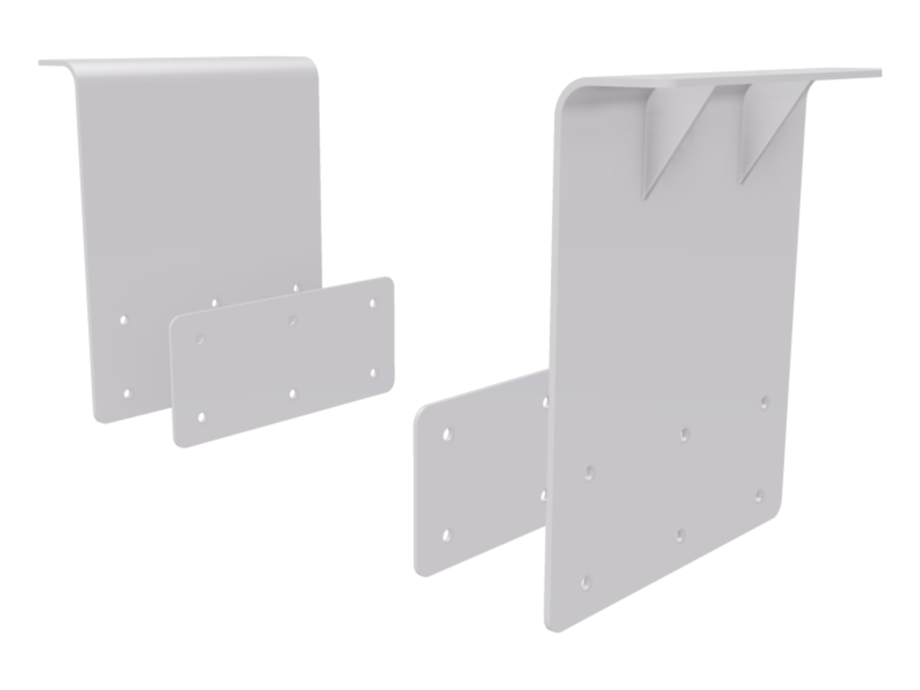Box Brackets, hanging style, aluminum, pair